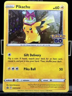 Pokemon TCG GO Pikachu SWSH234 Black Star Promo Cosmos Holo 2022 VLP - Image 3