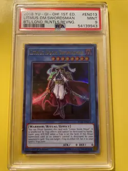 YuGiOh LITMUS DOOM SWORDSMAN #BLRR-EN013🔥PSA 9 MT🔥1st EDITION-2018 ULTRA RARE - Image 1