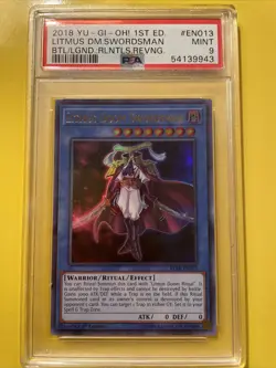 YuGiOh LITMUS DOOM SWORDSMAN #BLRR-EN013🔥PSA 9 MT🔥1st EDITION-2018 ULTRA RARE - Image 2