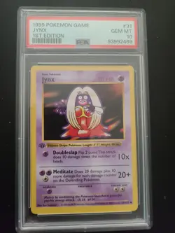 PSA 10 GEM MINT Jynx 31/102 1st Ed Shadowless Base Set Pokemon Graded Card - Image 1