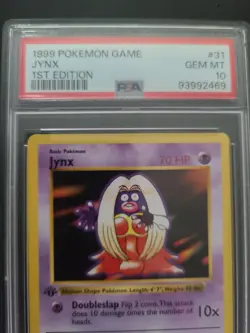 PSA 10 GEM MINT Jynx 31/102 1st Ed Shadowless Base Set Pokemon Graded Card - Image 2