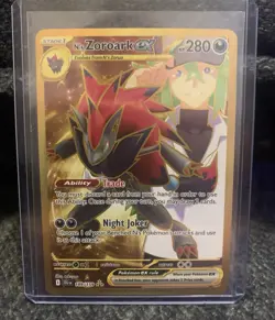 Pokemon TCG N’s Zoroark ex Gold Hyper Rare Journey Together Card NM 189/159 - Image 1