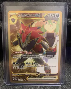 Pokemon TCG N’s Zoroark ex Gold Hyper Rare Journey Together Card NM 189/159 - Image 2