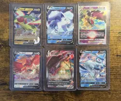 Pokemon TCG Assorted 6 Card Lot, V, Vstar, Vmax Glaceon Mimikyu Ho Oh Etc - Image 1