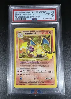 PSA 10 Charizard Celebrations Classic 4/102 Holo Base Set Pokemon Card 2021 - Image 1