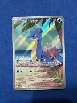 Pokemon TCG Misty's Lapras Holo Card Rare Illustration, 194/182, Destined Rivals - Image 3