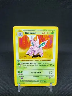 Nidorino 37/102 Base Set 1st Edition Shadowless MP Pokemon Card - Image 1