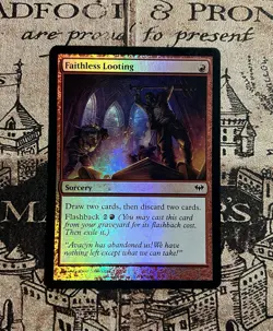 MTG Faithless Looting x1 MP FOIL Dark Ascension - Image 1