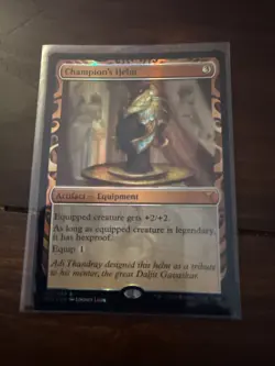 MTG Champion's Helm Foil Kaladesh Masterpiece Series 007/054 Near Mint Condition - Image 1