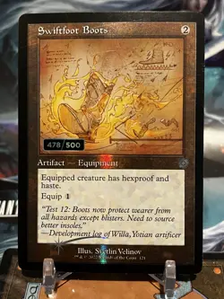 MTG | Swiftfoot Boots Serialised 478/500 [BRO] ✨FOIL✨LP 💸Auction 💸 - Image 1