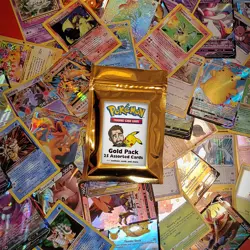 Pokemon GOLD PACK LOT of 25 CARDS TCG OFFICIAL ULTRA RARE + HOLOS Included - Image 1