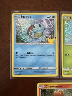 Pokemon 25th Anniversary McDonald’s Promos Bulbasaur Squirtle Charmander NM Holo - Image 3