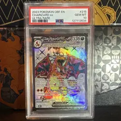 Pokemon TCG Charizard ex SV03: Obsidian Flames 215/197 Holo Ultra Rare PSA 10 - Image 1
