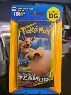 Pokemon Team Up Unbroken Sealed 2 Pack Mini Blister Dollar General Eevee Snorlax - Image 1