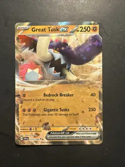 2023 Pokemon Scarlet & Violet Great Tusk Ex 123 /198 Full Art Holo Rare - Image 1