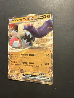 2023 Pokemon Scarlet & Violet Great Tusk Ex 123 /198 Full Art Holo Rare - Image 3