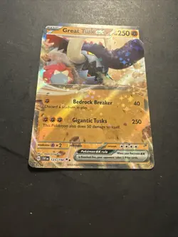 2023 Pokemon Scarlet & Violet Great Tusk Ex 123 /198 Full Art Holo Rare - Image 4