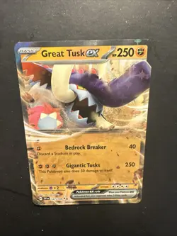 2023 Pokemon Scarlet & Violet Great Tusk Ex 123 /198 Full Art Holo Rare - Image 5