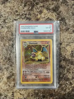 1999 Pokemon TCG Charizard Base Set Holo Rare Card 4/102 PSA 6 - Image 1