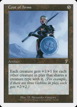 Coat of Arms 7th Edition HEAVILY PLD Artifact Rare MAGIC GATHERING CARD ABUGames - Image 1