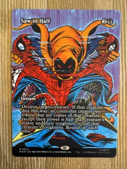 MTG - Saw in Half - Borderless - Marvels Spiderman - Non Foil - NM - Image 1