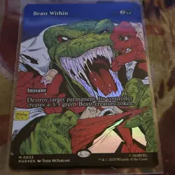 NM Borderless Beast Within MTG Marvel's Spider-Man, Magic the Gathering, 33 Foil - Image 1