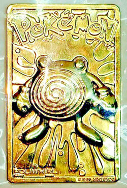 Pokemon Poliwhirl Tadpole Gold Trading Card Nintendo 1999 23K Gold Plated #61 - Image 1