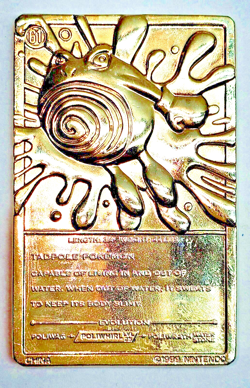 Pokemon Poliwhirl Tadpole Gold Trading Card Nintendo 1999 23K Gold Plated #61 - Image 3