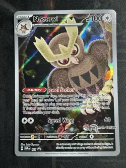 Noctowl 141- (Pokemon Center Exclusive) Promo Holo SV: S&V Black Star Promo - Image 1