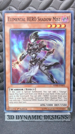 | Yugioh Elemental HERO Shadow Mist SDHS-EN001 Super Rare LP 🔥 | - Image 1