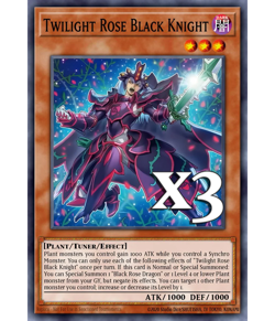 3X Twilight Rose Black Knight DOOD-EN005 C Doom of Dimensions NM 1st Ed Yugioh - Image 1