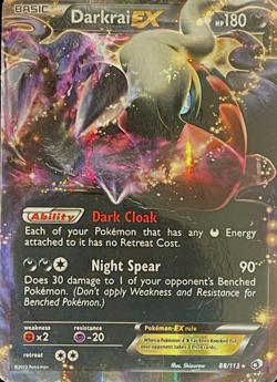 DARKRAI EX HP 180 Pokemon TCG 2013 Holo Card 88/113 EN Shizurow - Image 1