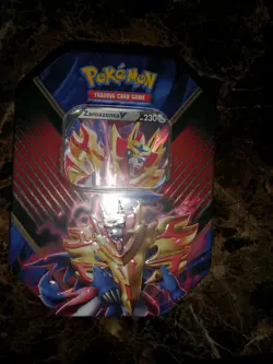 10 Pokemon Trading Card Game Legends of Galar Zamazenta V Tin SEALED - Image 1