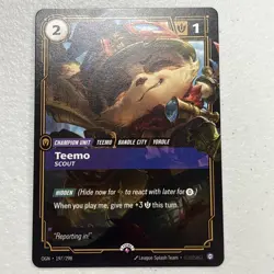 Riftbound Teemo Promo Card 197/298 League of Legends TCG NM English New - Image 1