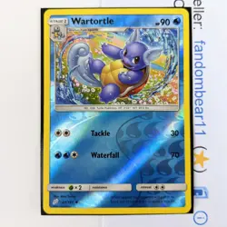 Wartortle REVERSE HOLO card 24/181 Sun & Moon Team Up 2019 Turtle Pokemon TCG - Image 1