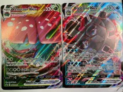 Blastoise VMAX SWSH103 and Venusaur MAX SWSH102 Pokemon JUMBO Promo Cards - Image 1