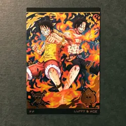 Y1447 Luffy & Ace R Holo Japanese One Piece Wafer Card - Image 1
