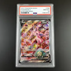 PSA 10 Espeon V 180/203 Pokemon Evolving Skies Graded Card - Image 1