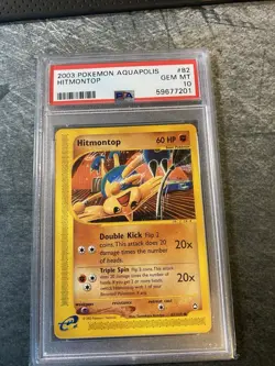 2003 Pokemon Aquapolis # 82 Hitmontop Non Holo PSA 10 Card GEM MINT! Free Ship! - Image 1