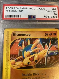 2003 Pokemon Aquapolis # 82 Hitmontop Non Holo PSA 10 Card GEM MINT! Free Ship! - Image 3