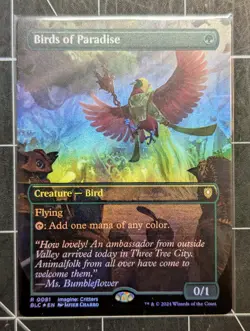 Birds of Paradise (Borderless) #81 (Foil) (NM) Bloomburrow BLC Magic MTG - Image 1