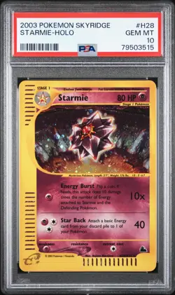 2003 Pokemon Skyridge Starmie Holo #H28 PSA 10 GEM MINT - Image 1