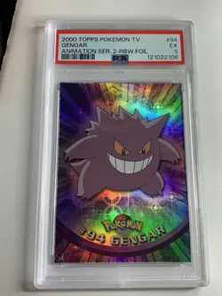2000 Topps Pokemon #94 Gengar Rainbow Foil Series 2 PSA 5 Excellent - Image 1
