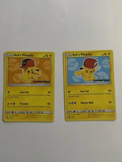 Ash's Pikachu SM110 Non-Holo Promo Pokemon the Movie & Ash’s Pikachu SM113 - Image 1