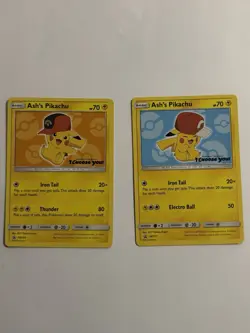 Ash's Pikachu SM110 Non-Holo Promo Pokemon the Movie & Ash’s Pikachu SM113 - Image 3