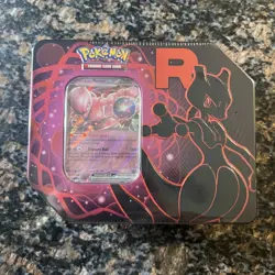Pokemon TCG Team Rocket (Destined Rivals) Tin New & Factory SEALED Mewtwo - Image 1