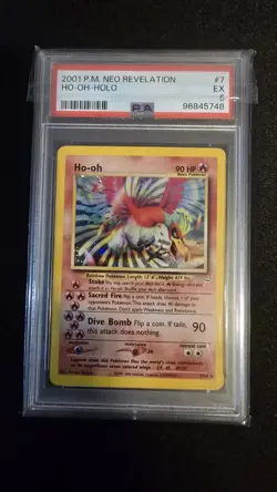 Pokemon Neo Revelation Ho-Oh #7/64 Unlimited Holo Rare PSA 5 - Image 1