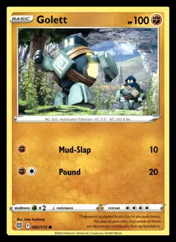 Golett Common 082/172 SWSH09: Brilliant Stars Pokemon Card - Image 1