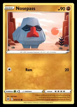 Nosepass Common 073/172 SWSH09: Brilliant Stars Pokemon Card - Image 1
