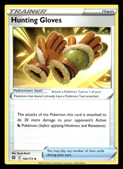 Hunting Gloves Uncommon 142/172 SWSH09: Brilliant Stars Pokemon Card - Image 1
